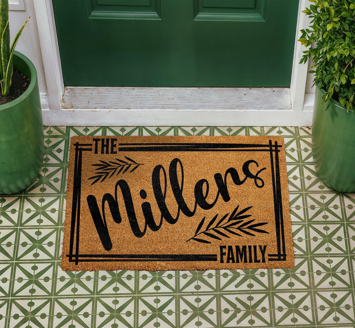 Personalized Sunflower Doormat, Custom Floral Welcome Mat, Farmhouse Entryway Rug