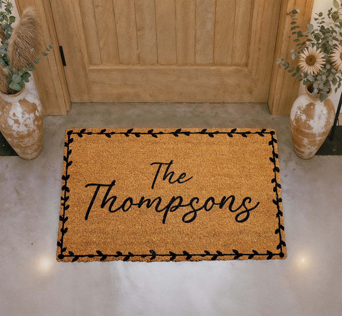 Personalized Coir Doormat, Custom Family Name Welcome Mat, Housewarming Gift