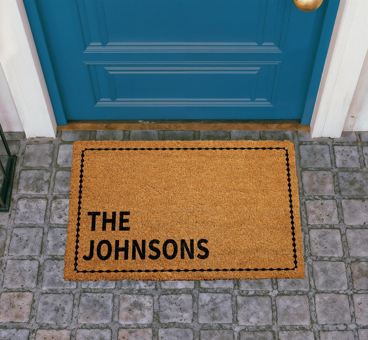 Personalized Coir Welcome Mat, Custom Last Name Doormat, Outdoor Entryway Rug