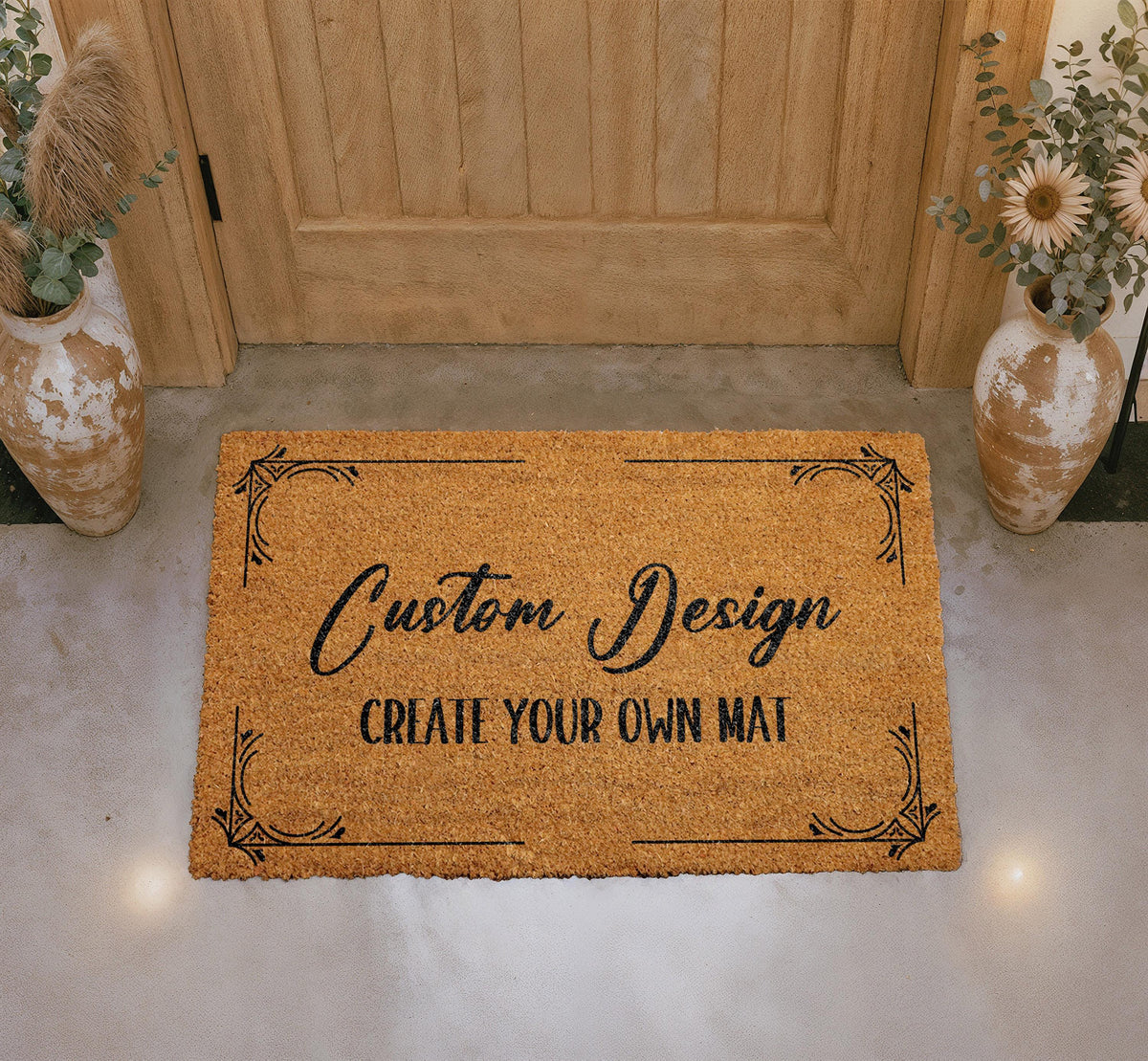 Custom Coir Doormat, Personalized Welcome Mat, Create Your Own Design Rug