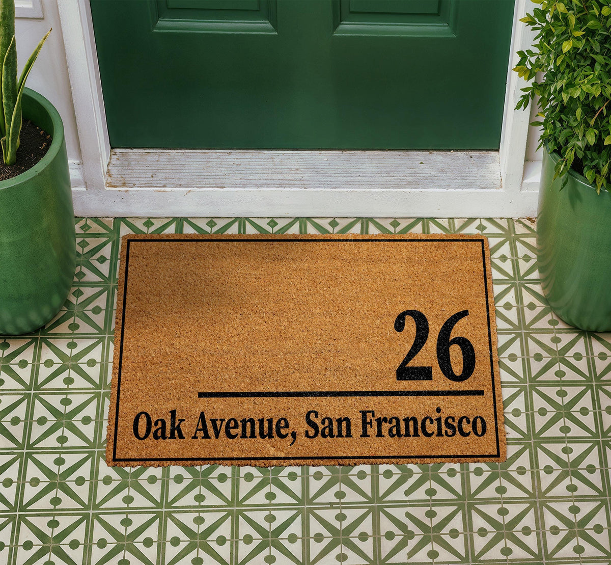 Personalized Coir Doormat, Custom Address Welcome Mat, Housewarming Gift