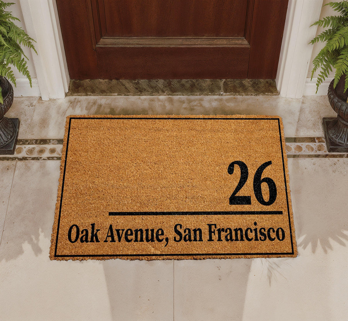Personalized Coir Doormat, Custom Address Welcome Mat, Housewarming Gift