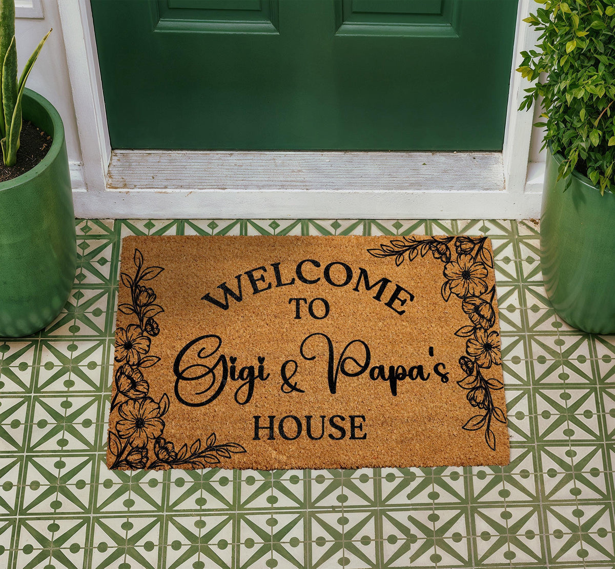 Personalized Coir Doormat, Custom Family Welcome Mat, Outdoor Entryway Rug