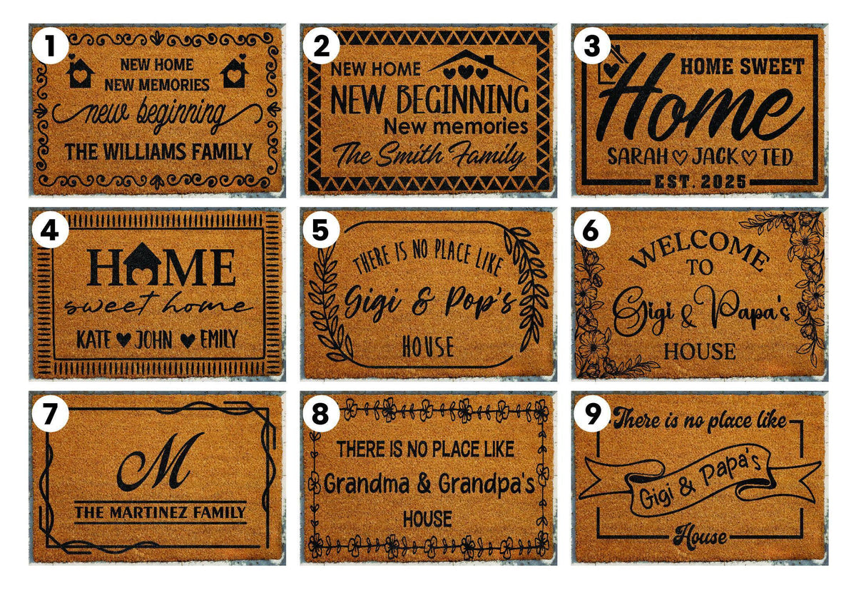 Personalized Coir Doormat, Custom Family Welcome Mat, Outdoor Entryway Rug