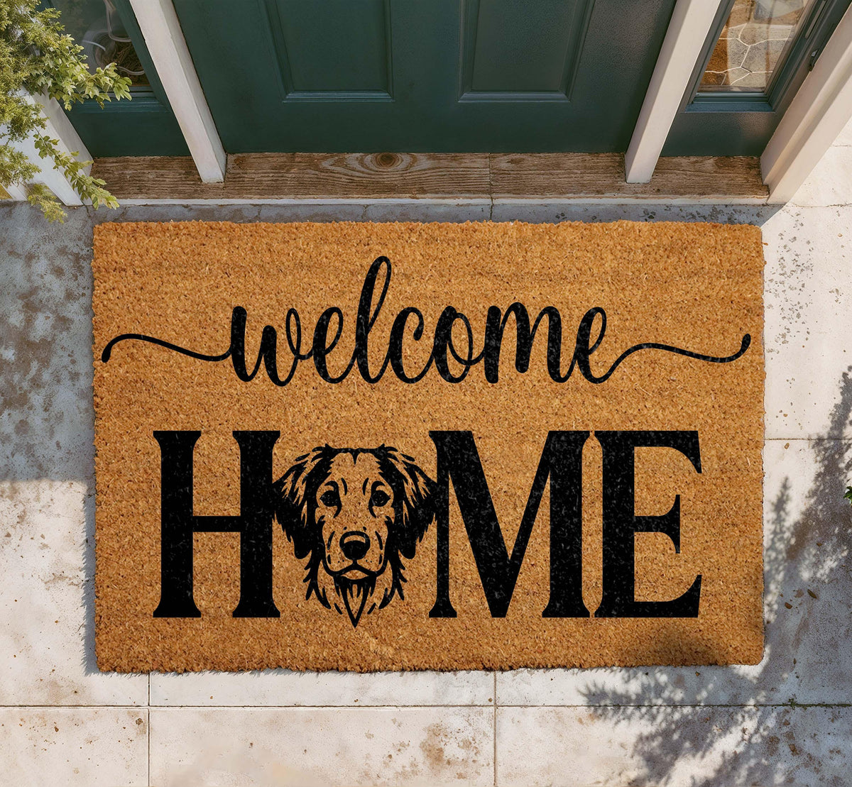 Personalized Dog Doormat, Custom Coir Welcome Mat, Pet Portrait Home Decor
