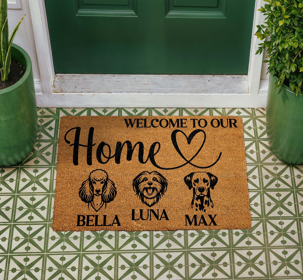 Personalized Dog Doormat, Custom Coir Welcome Mat, Pet Portrait Home Decor