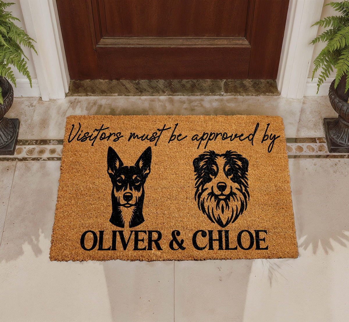 Personalized Dog Doormat, Custom Coir Welcome Mat, Pet Portrait Home Decor