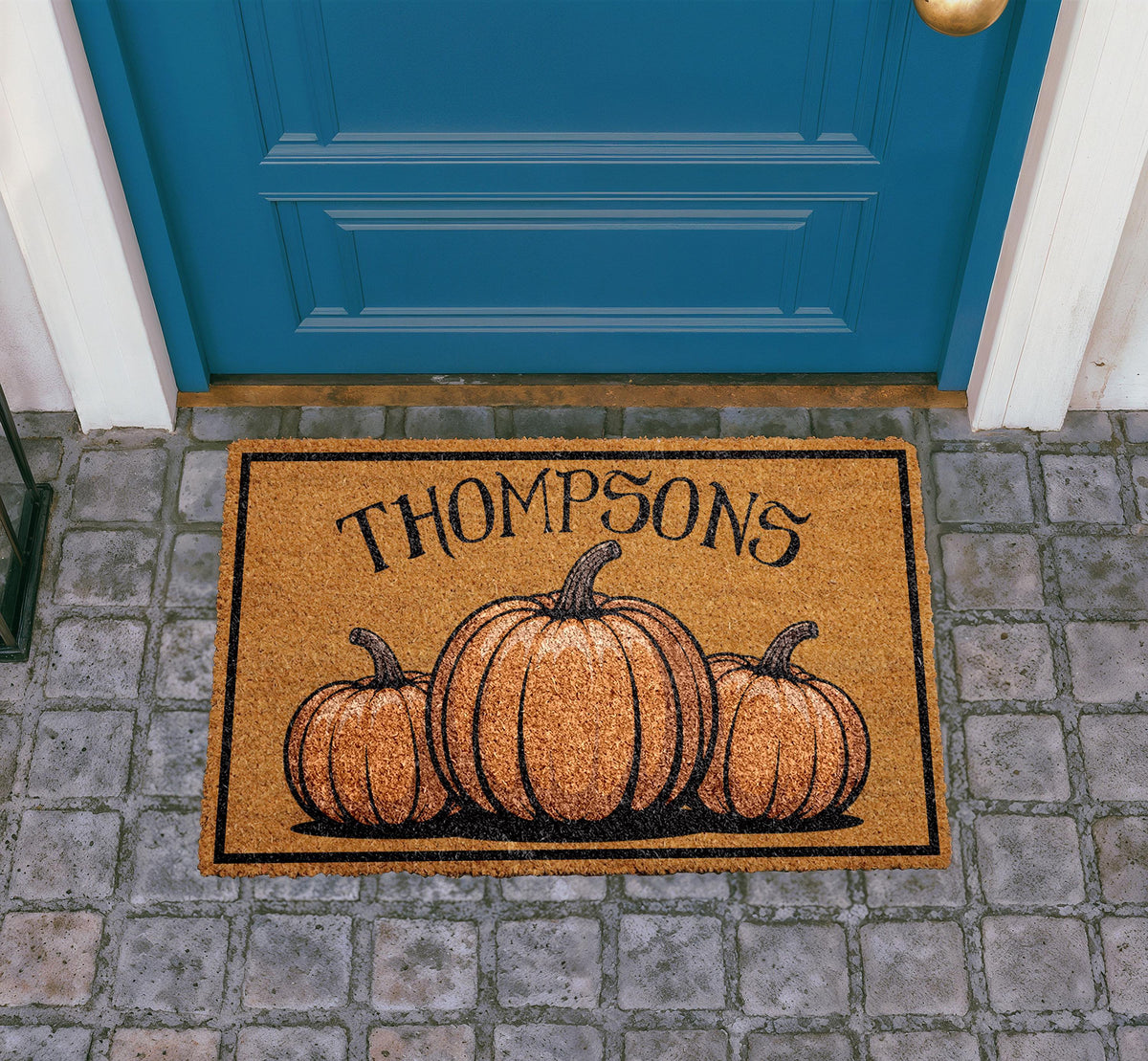 Personalized Pumpkin Family Coir Doormat