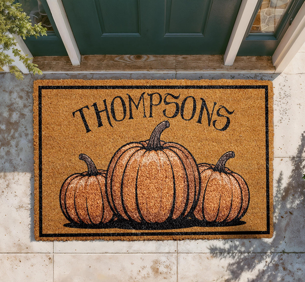 Personalized Pumpkin Family Coir Doormat