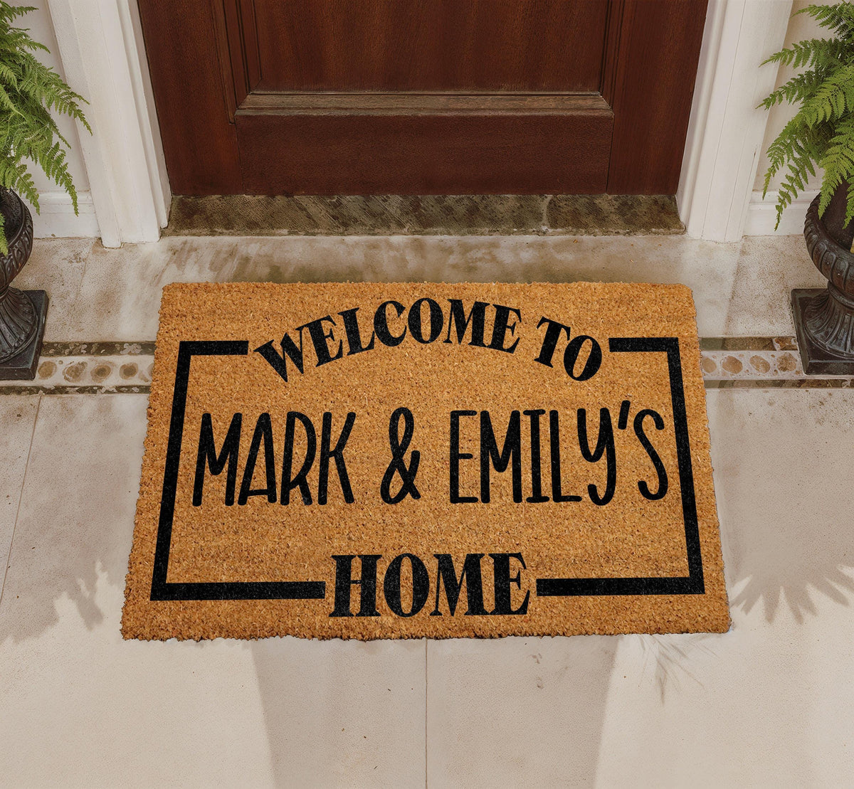 Personalized Coir Doormat, Custom Welcome Mat, Family Name Entry Rug, Porch Decor
