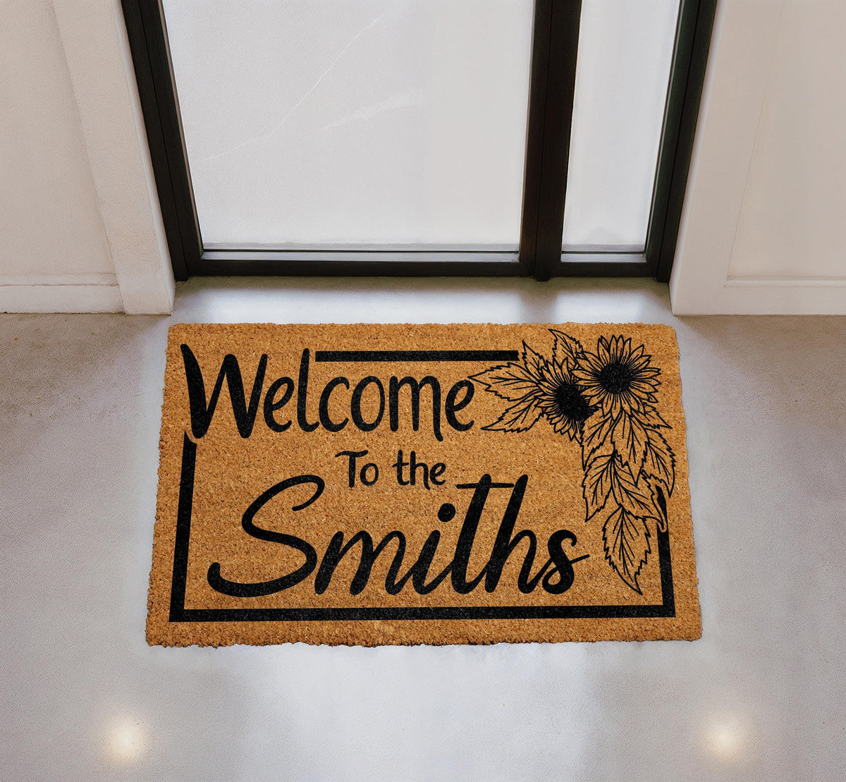 Personalized Coir Doormat, Custom Welcome Mat, Family Name Entry Rug, Porch Decor