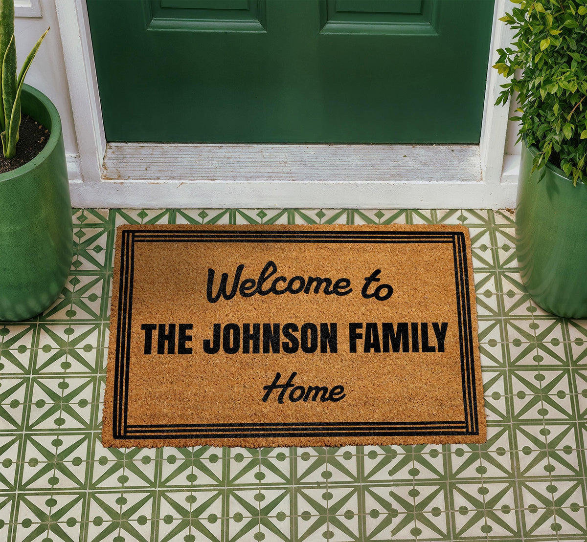 Personalized Coir Doormat, Custom Welcome Mat, Family Name Entry Rug, Porch Decor
