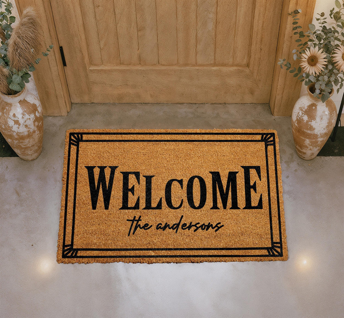 Personalized Coir Doormat, Custom Welcome Mat, Family Name Entry Rug, Porch Decor