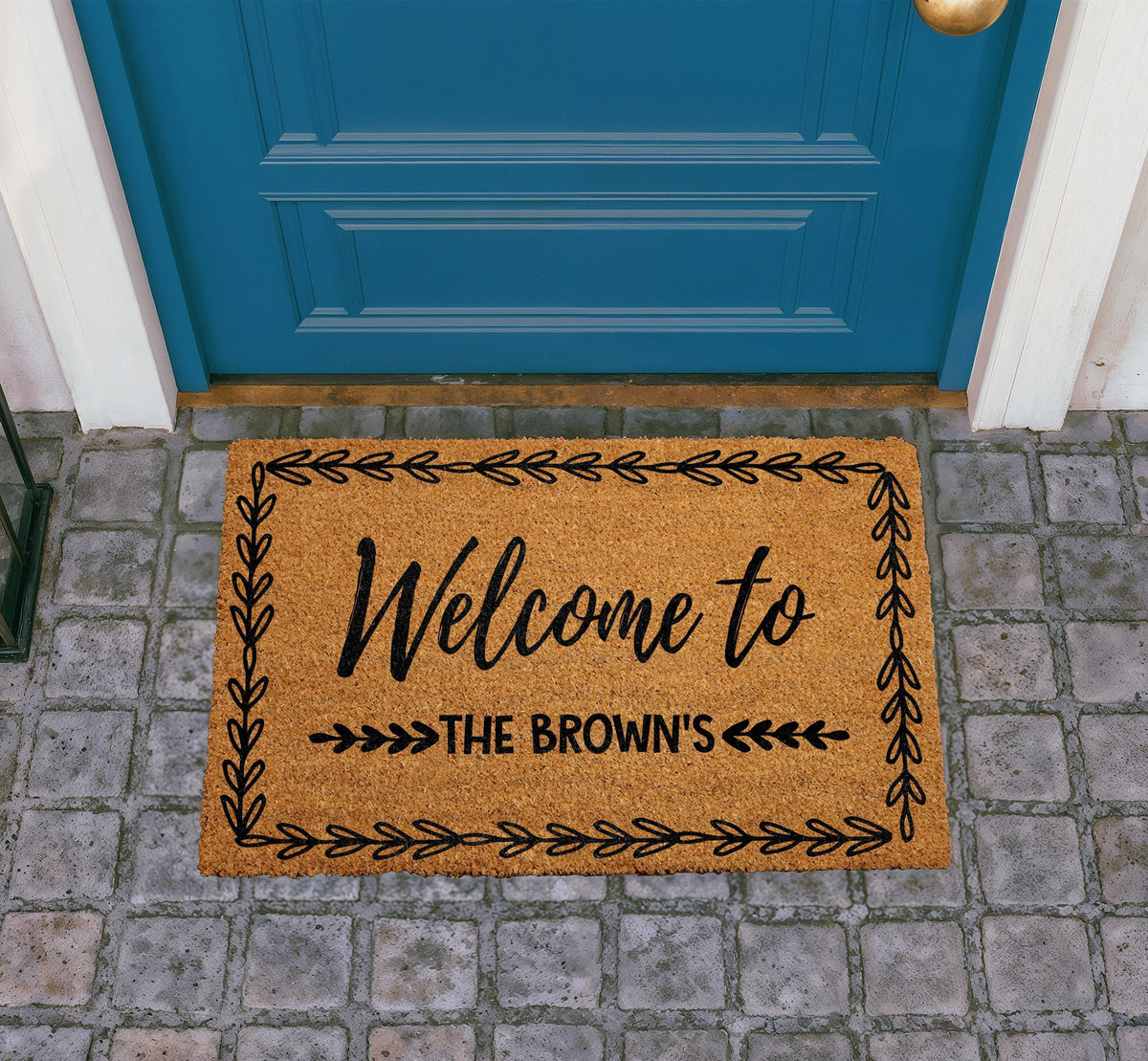 Personalized Coir Doormat, Custom Welcome Mat, Family Name Entry Rug, Porch Decor