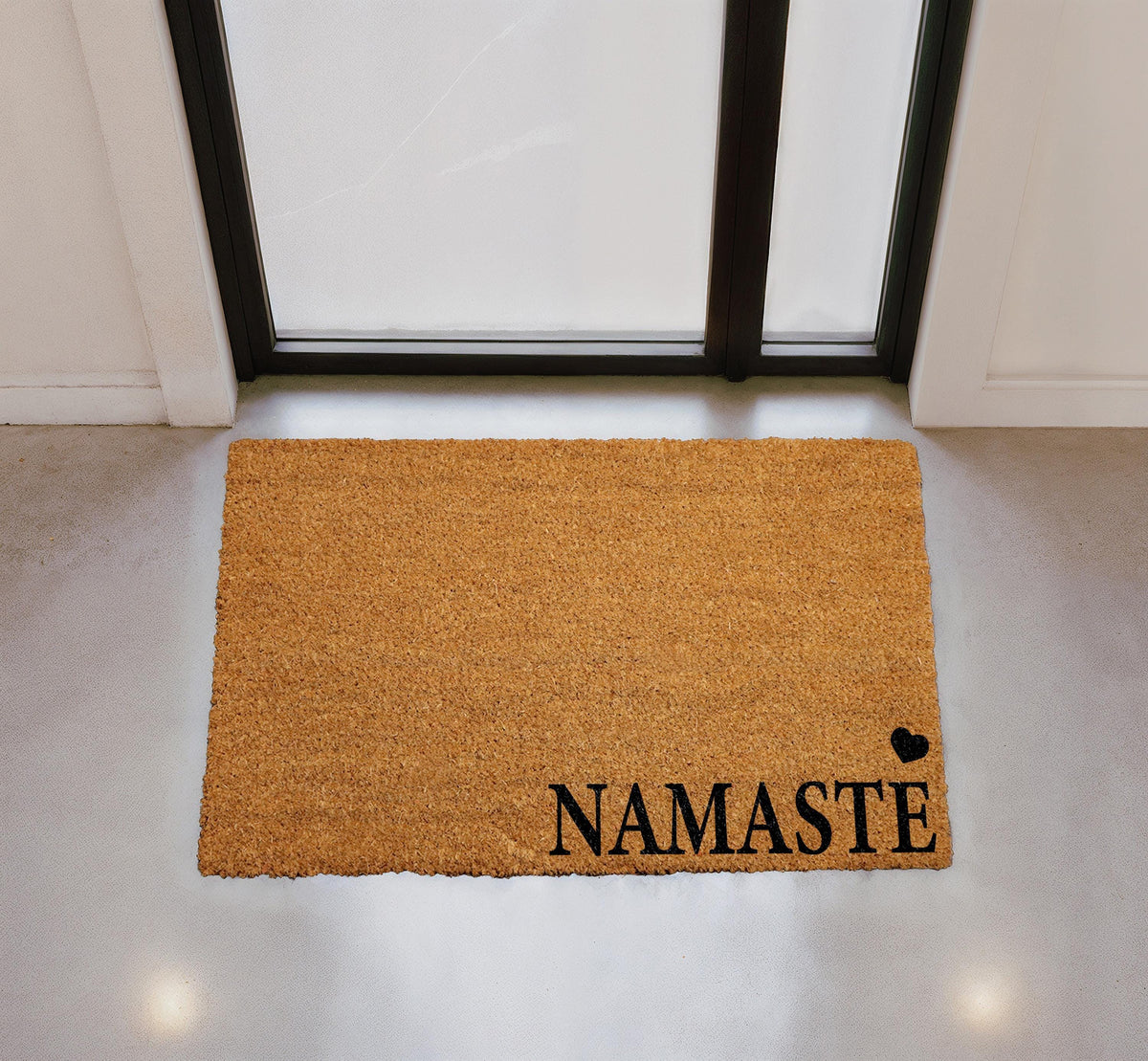 Namaste Coir Doormat, Yoga Inspired Welcome Mat, Personalized Spiritual Mat