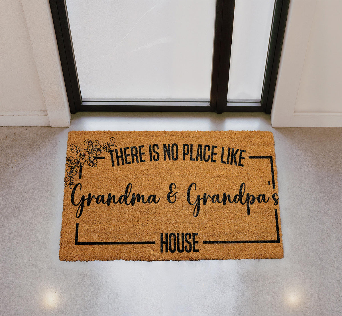 Personalized Grandma Grandpa House Doormat, Natural Coir Welcome Mat