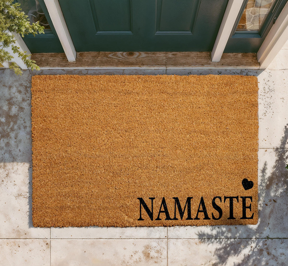 Namaste Coir Doormat, Yoga Inspired Welcome Mat, Personalized Spiritual Mat