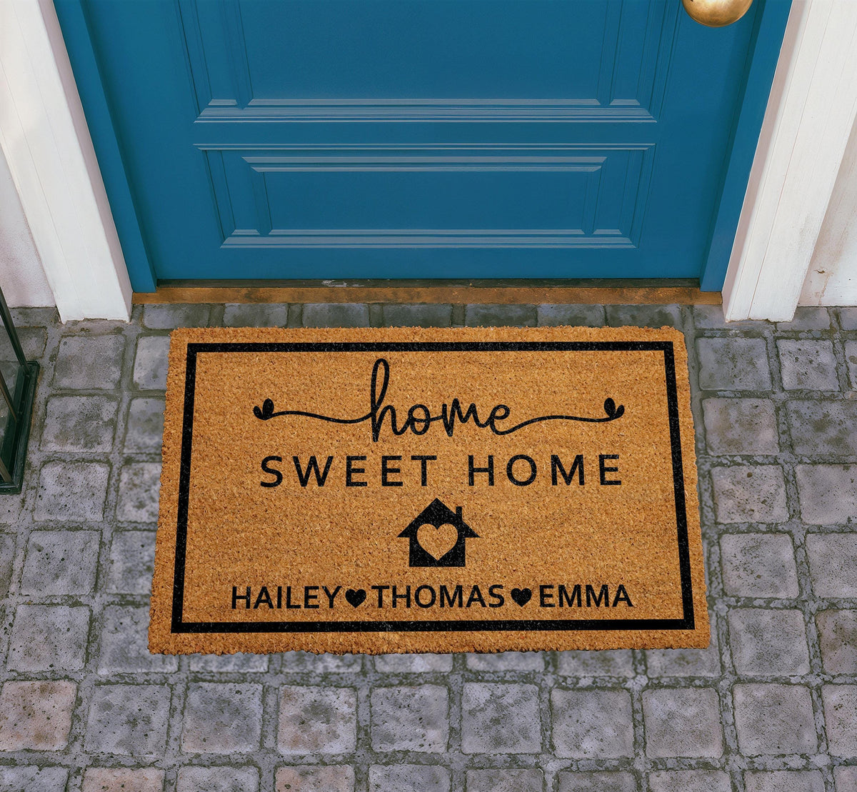 Home Sweet Home Personalized Doormat, Custom Family Name Welcome Mat, Family Members Name Door Mat, Outdoor Entryway Rug, Front Porch Decor
