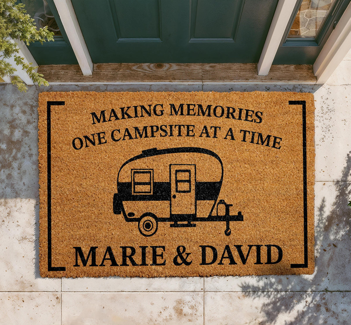 Making Memories One Campsite At A Time Doormat, Personalized Camping Doormat, Custom Couple Campers Welcome Mat, RV Welcome Mat