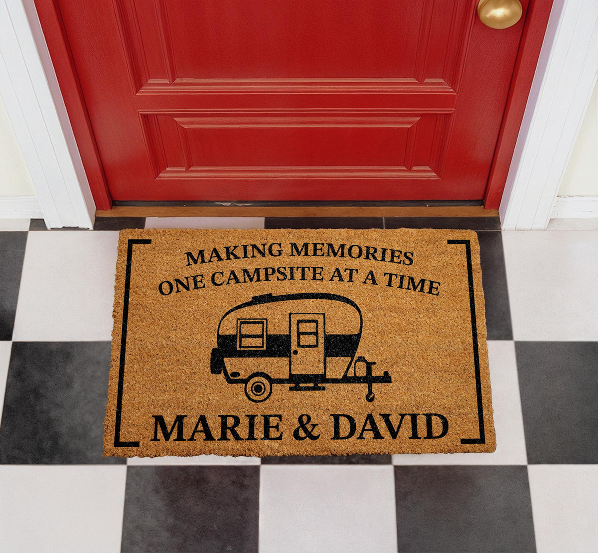 Making Memories One Campsite At A Time Doormat, Personalized Camping Doormat, Custom Couple Campers Welcome Mat, RV Welcome Mat