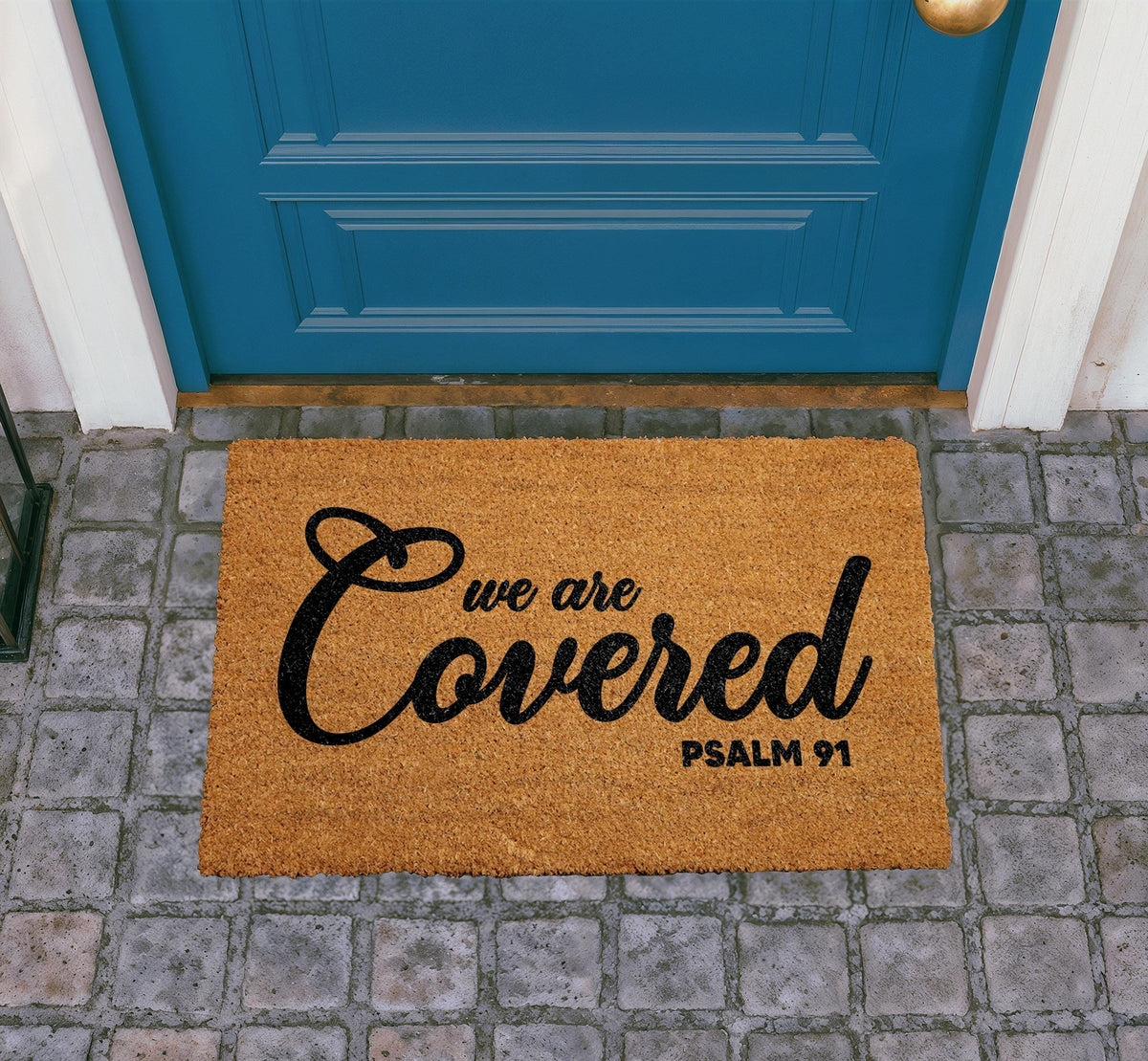 Psalm 91 We Are Covered Christian Scripture Door Mat, Welcome Mat