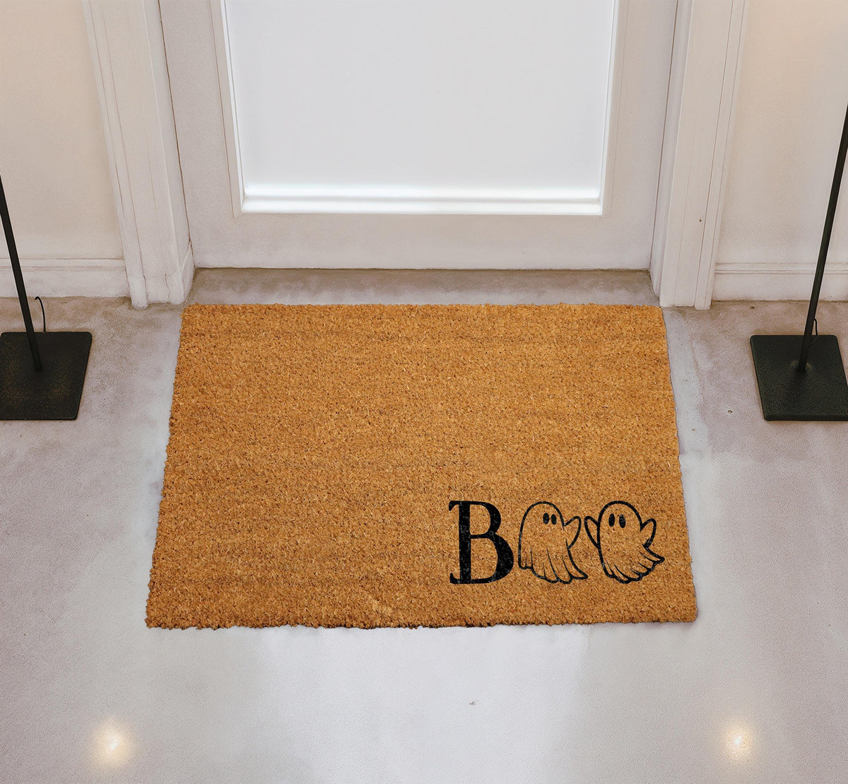 Halloween BOO Doormat, Spooky Ghost Eyeball Pumpkin Welcome Mat