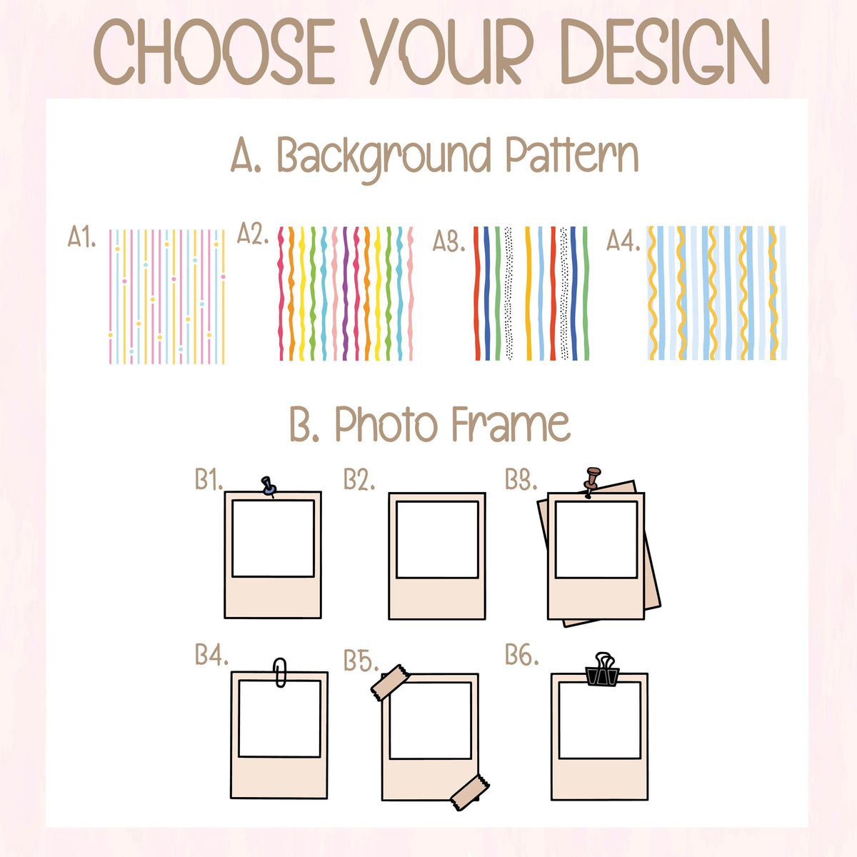 Personalized Photo Mug, Custom Text Ceramic Coffee Cup, Striped Background Memory Keepsake