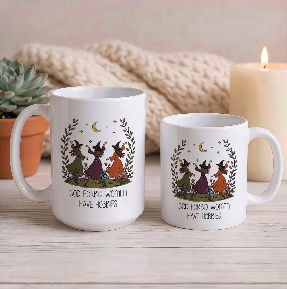 Funny Witch Coven Mug, God Forbid Women Have Hobbies, Spooky Season Gift
