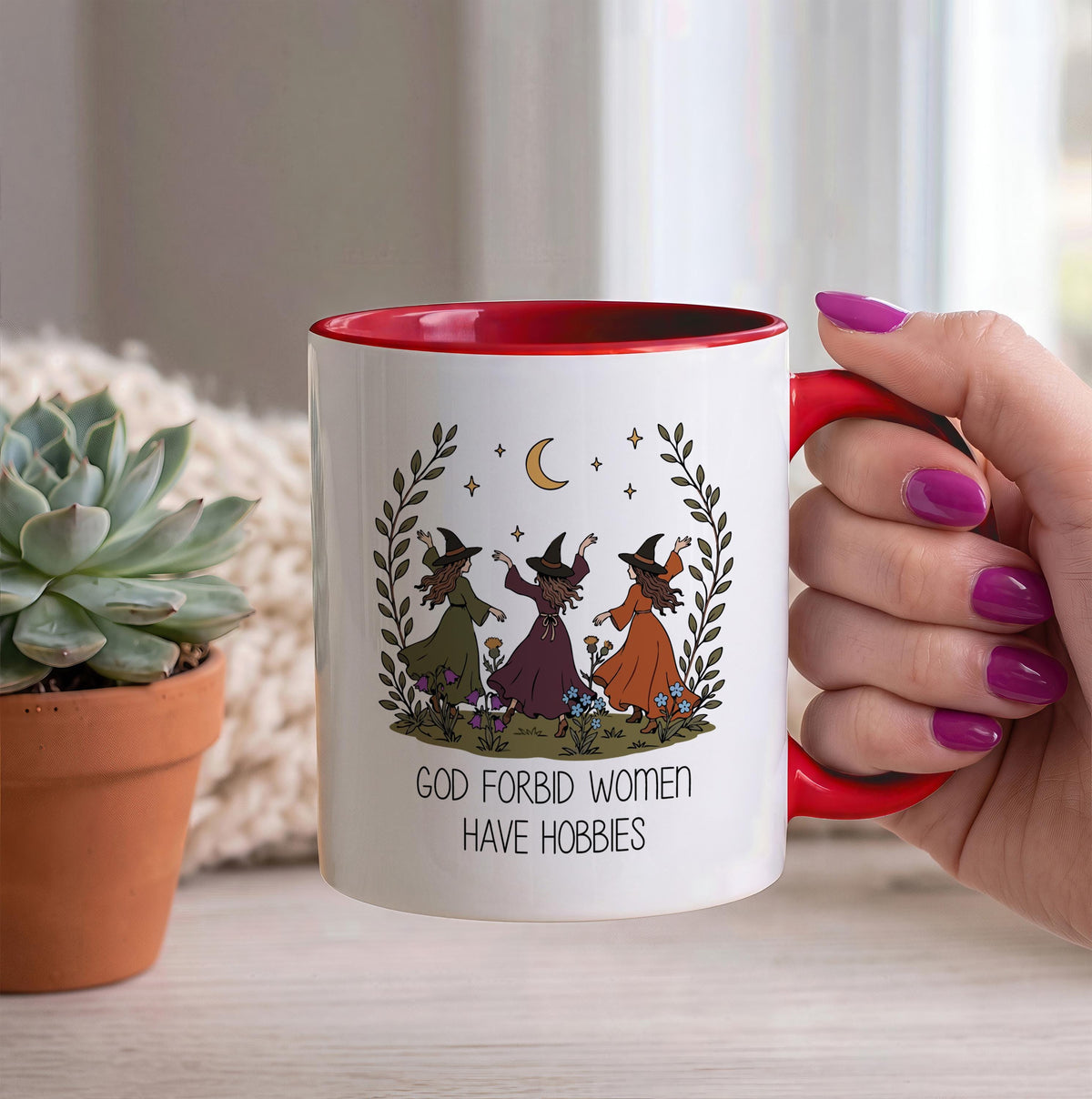 Funny Witch Coven Mug, God Forbid Women Have Hobbies, Spooky Season Gift