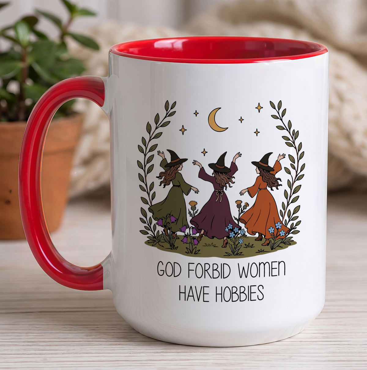 Funny Witch Coven Mug, God Forbid Women Have Hobbies, Spooky Season Gift