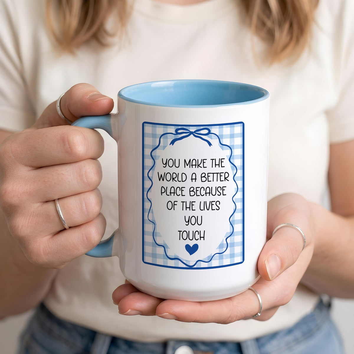 Personalized Nurse Mug, Coquette Bow Design, Custom Name Coffee Cup (11oz/15oz)