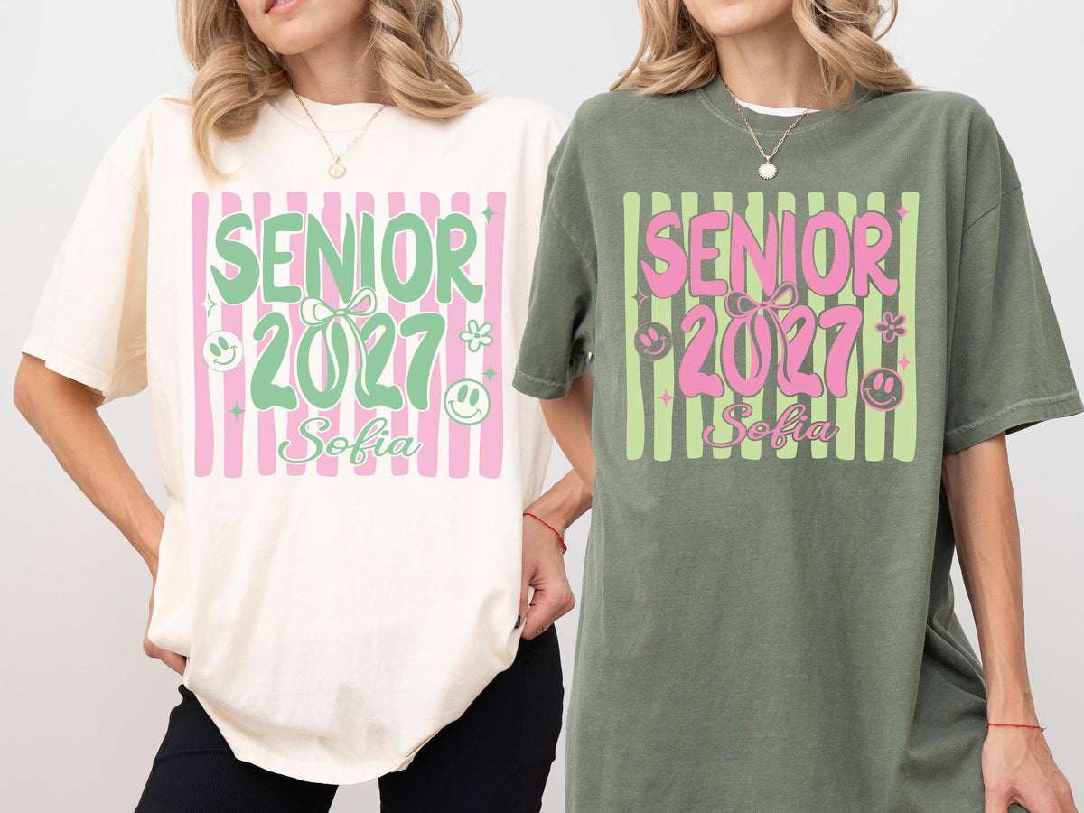 Personalized Senior 2027 Comfort Colors® Shirt, High School Senior T-Shirts
