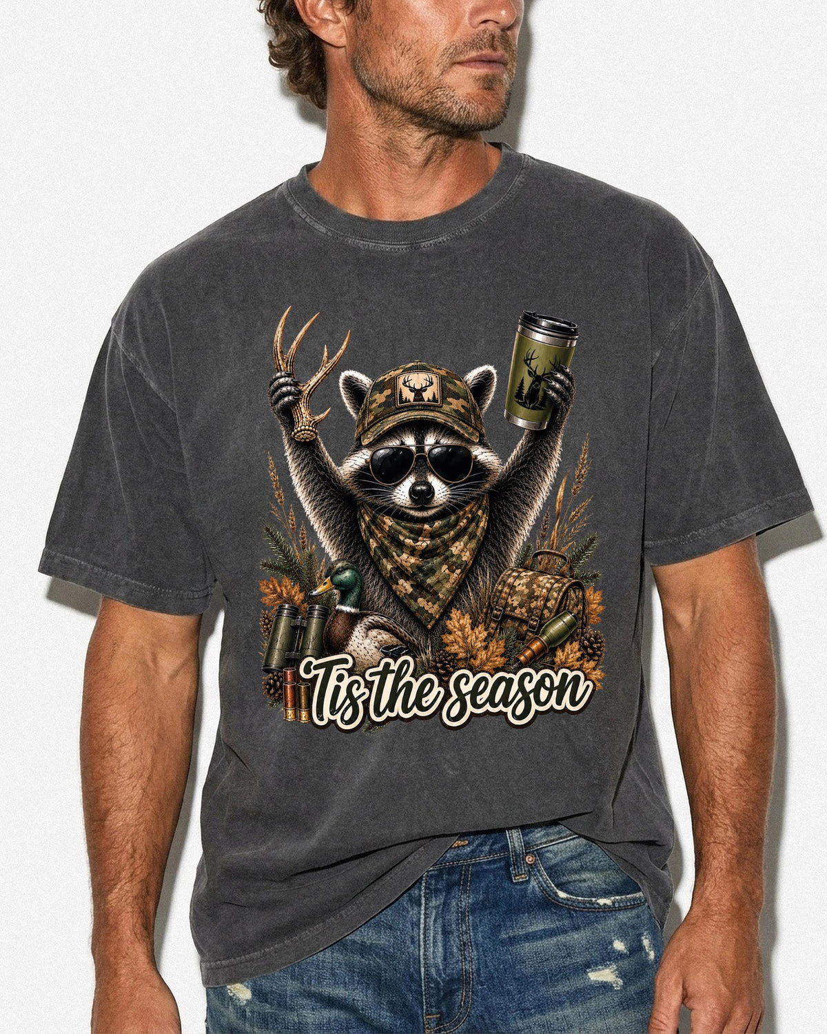 Hunting Season Raccoon Graphic Shirt