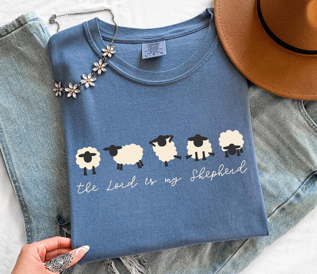 The Lord is My Shepherd Comfort Colors® T-Shirt, Bible Verse Christian Sheep Tee, Funny Religious Gift