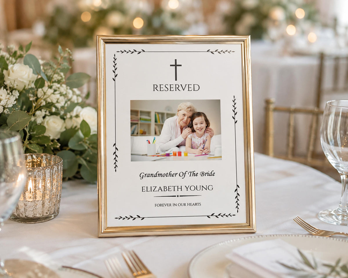 Personalized Memorial Wedding Chair Sign, Grandfather Tribute Poster (Digital Download)