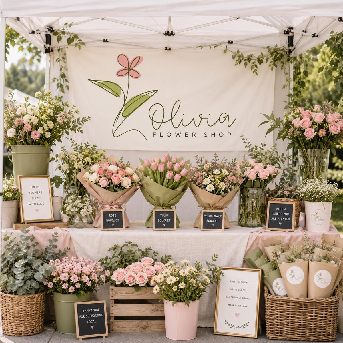 Custom Tent Backdrop Banner, Personalized Vendor Booth Banner, Market Stall Display Sign, Business Logo Canopy Banner, Craft Fair Backdrop