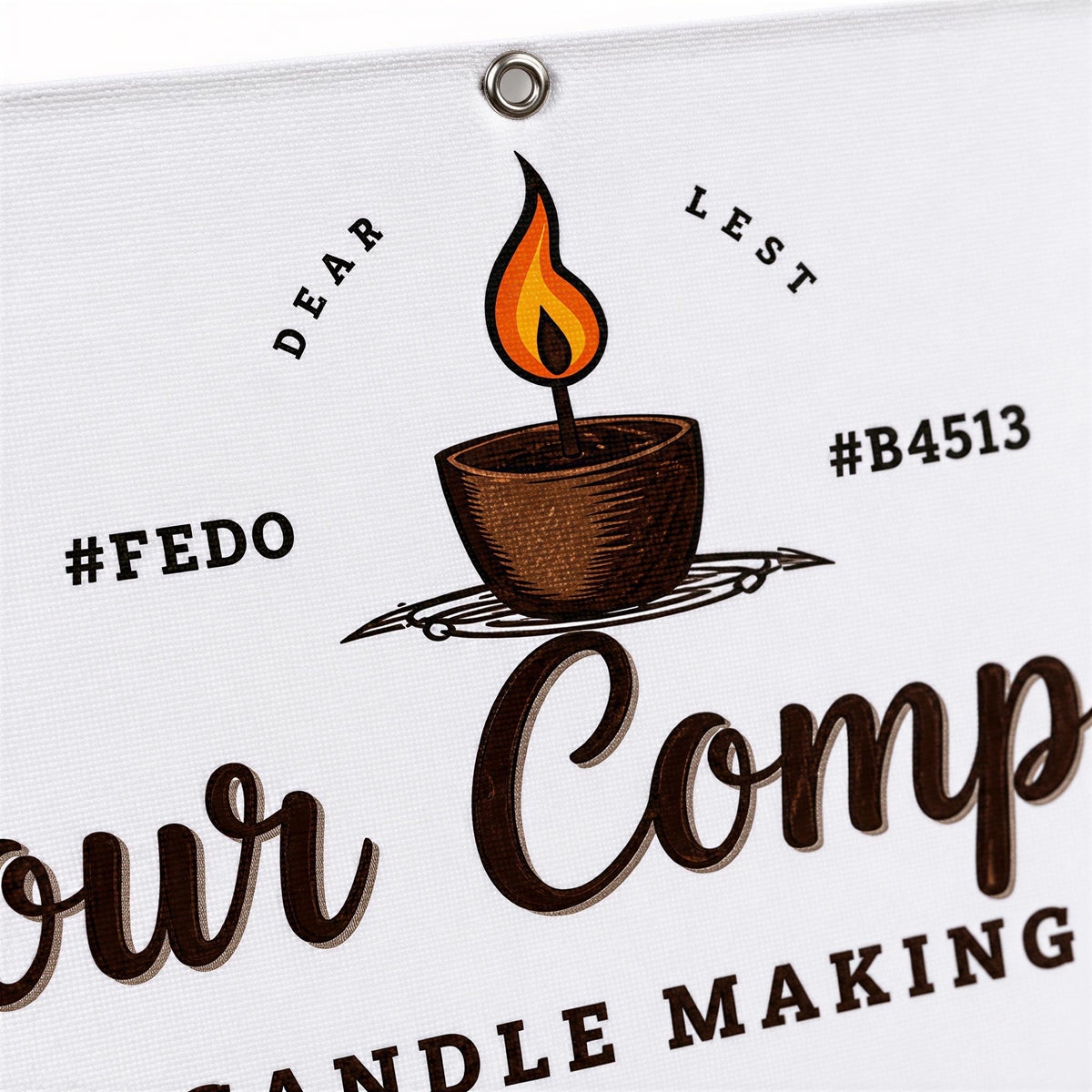 Custom Canopy Tent Banner Set, Small Business Backdrop, Table Runner (Candle Business)