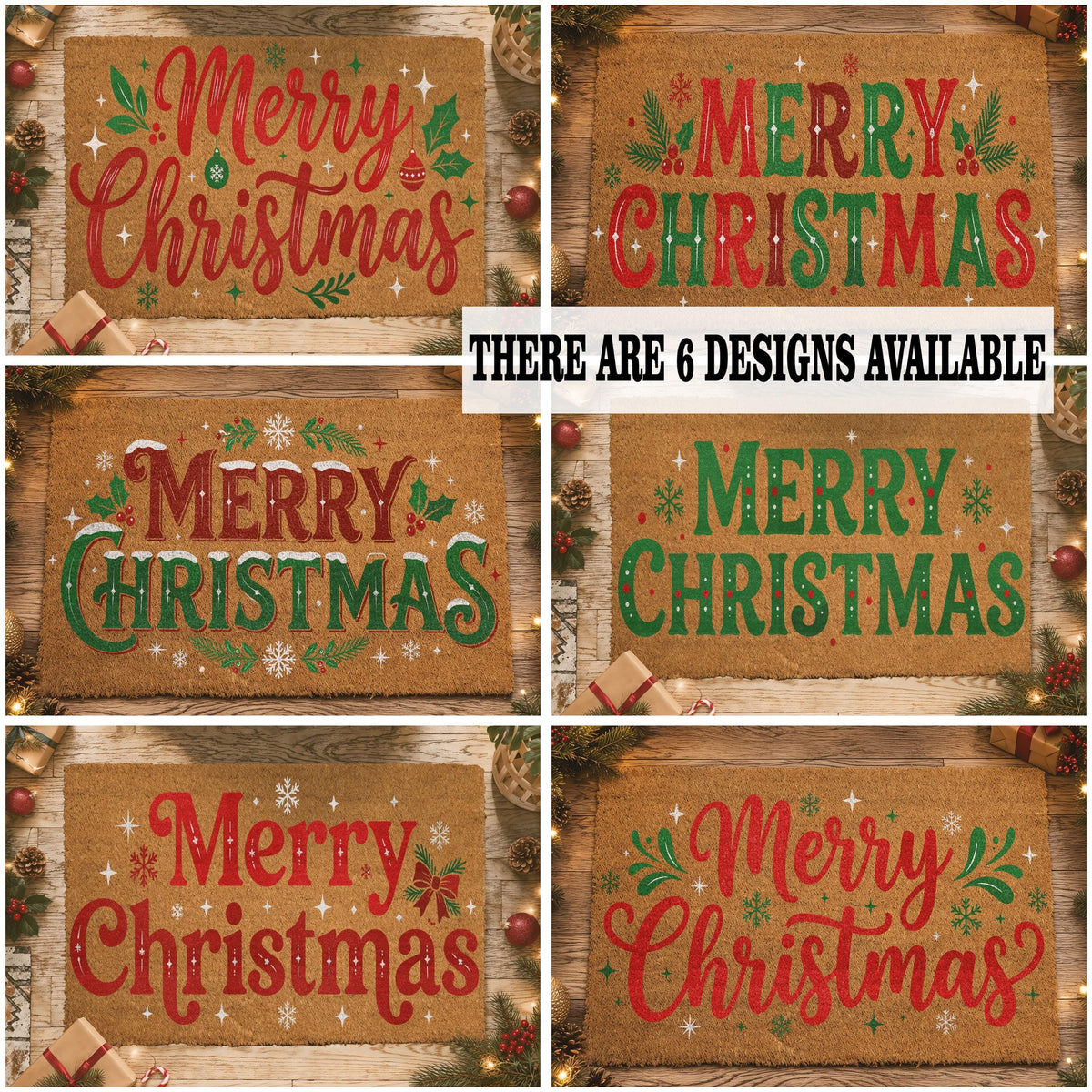 Design Optional Merry Christmas Doormat, Aesthetic Winter Holiday Welcome Mat