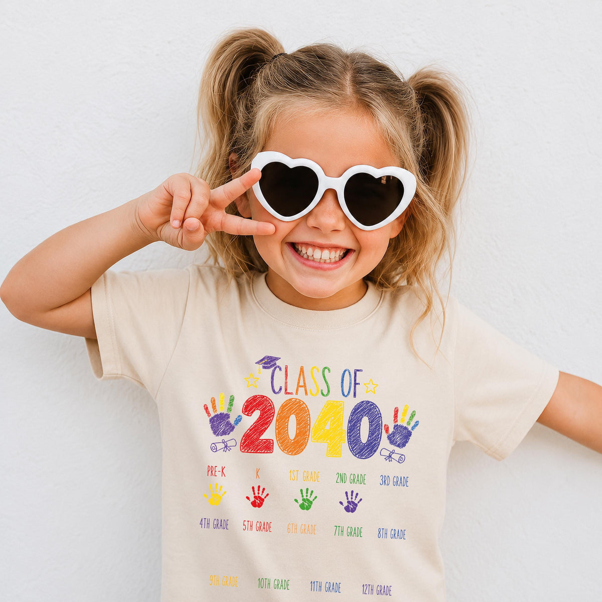 Class of 2040 Handprint T-Shirt, New Student Shirt, Kids Graduation Gift Tee