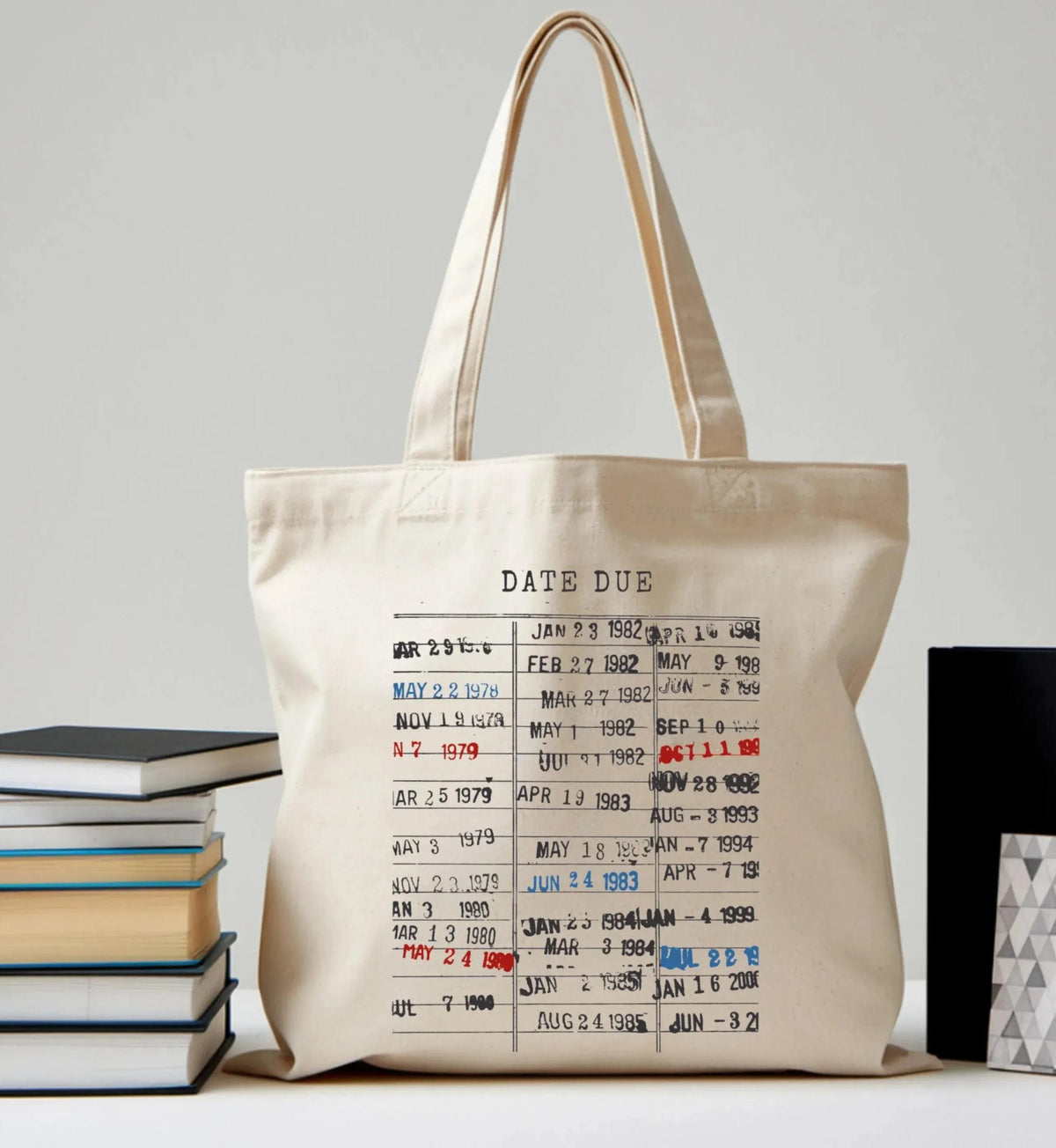 Library Card Tote Bag, Bookish Tote Bag, Book Canvas Bag, Book Lover Gift, Bookworm Tote Bag