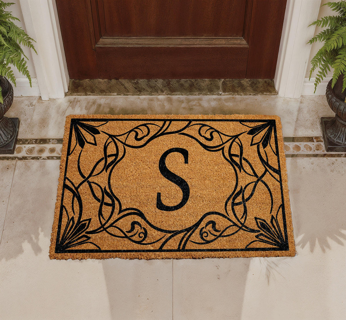 Custom Monogram Coir Doormat, Personalized Welcome Mat, Housewarming Gift (18"x30")
