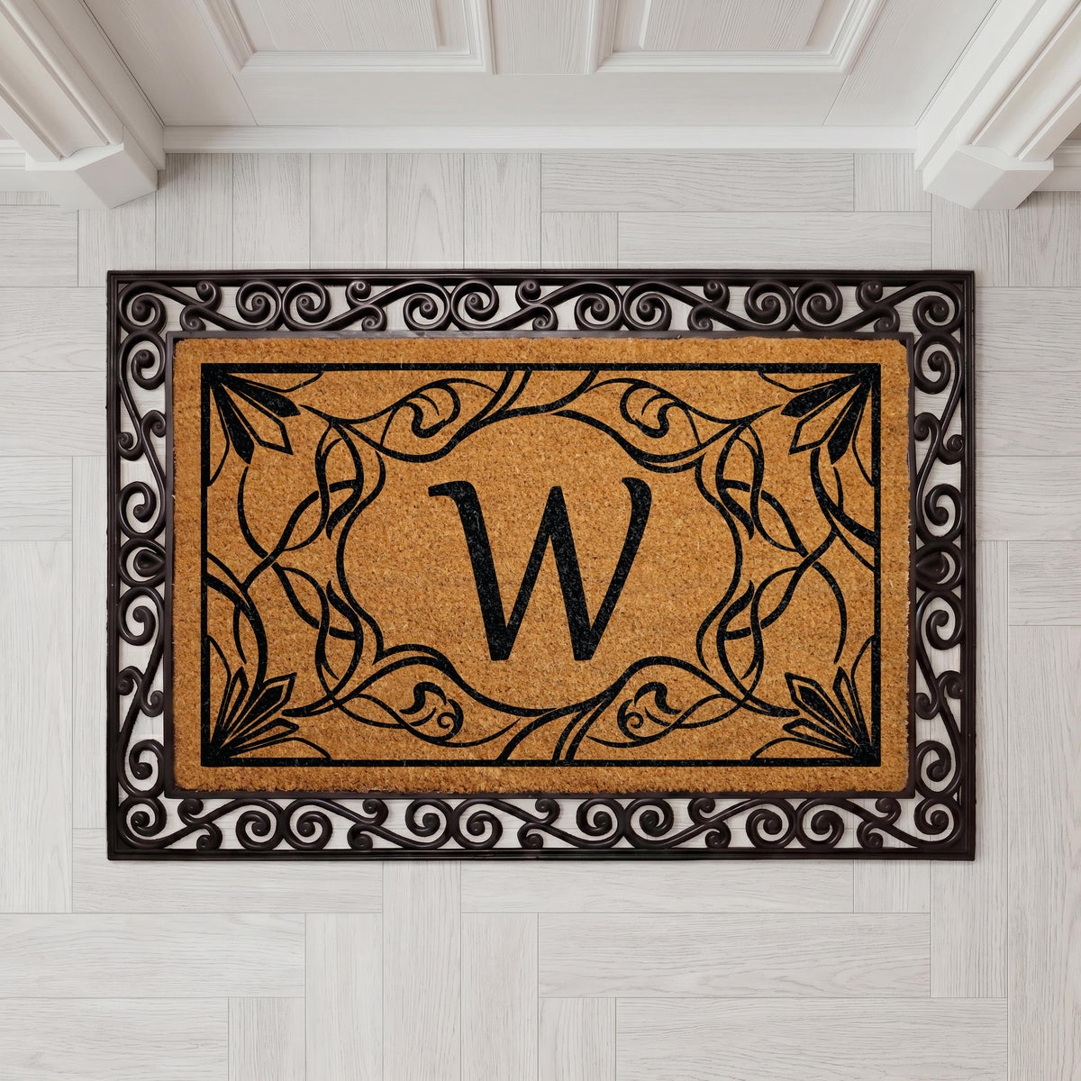 Custom Monogram Coir Doormat, Personalized Welcome Mat, Housewarming Gift (18"x30")