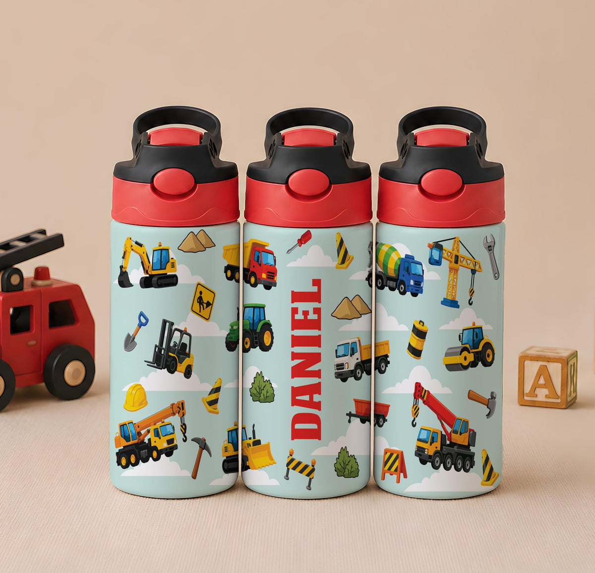 Personalized Kids Insulated Water Bottle, Custom Name Tumbler (First Day School Gift)