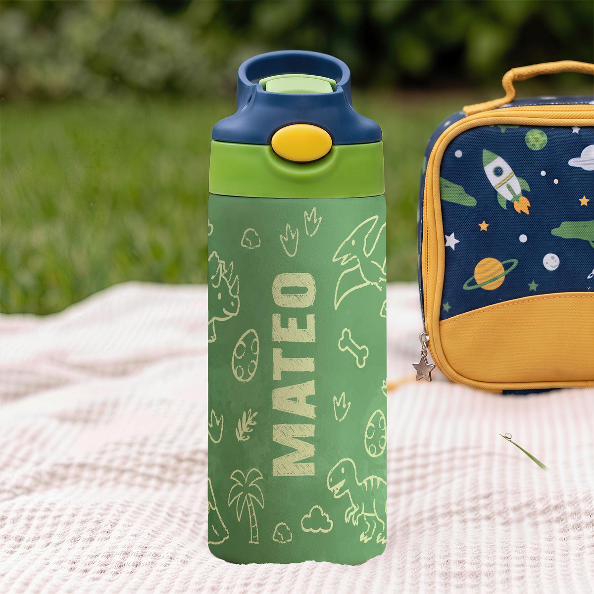 Personalized Kids Insulated Water Bottle, Custom Name Tumbler (First Day School Gift)