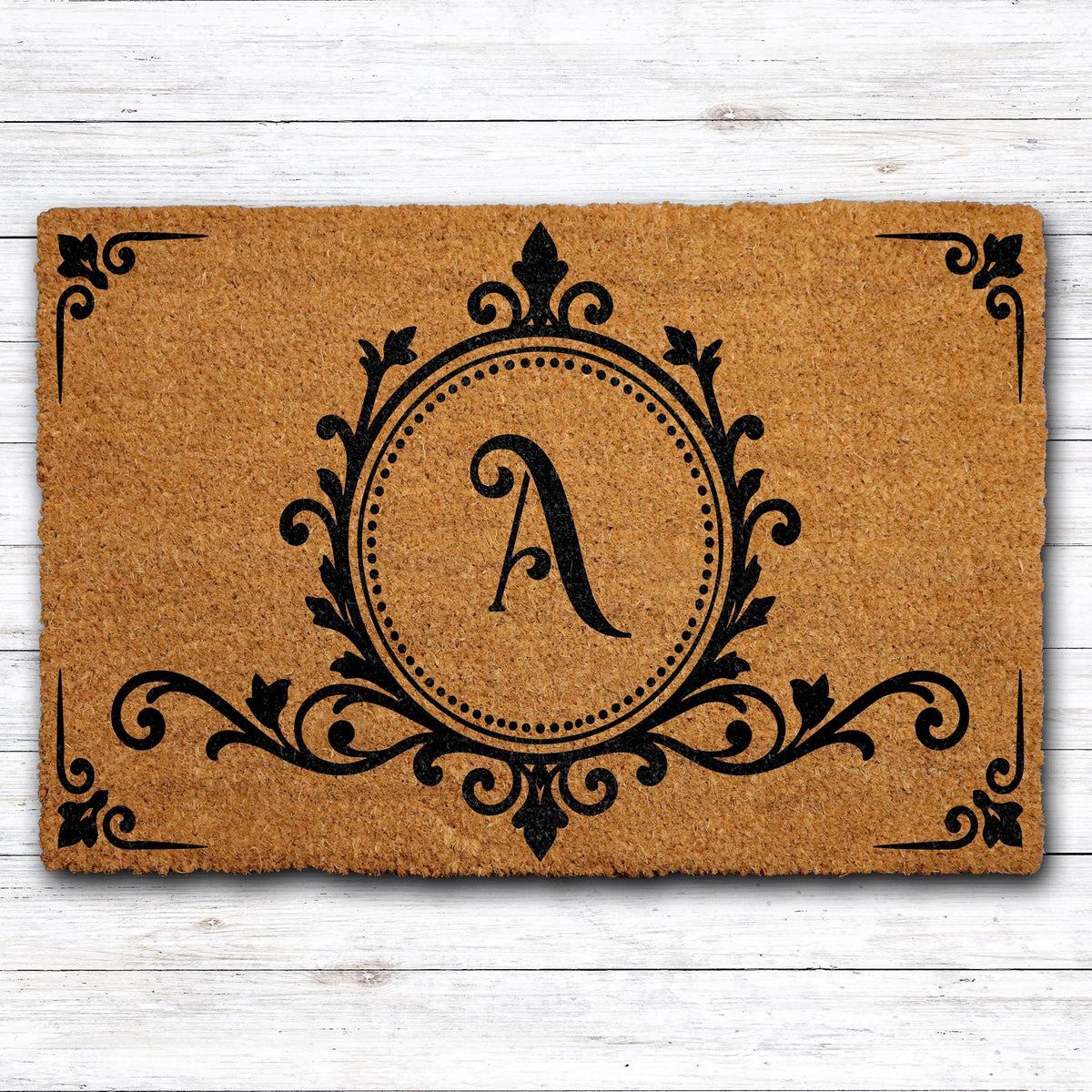 Personalized Monogram Doormat, Custom Initial Welcome Mat, Elegant Apartment Entryway Decor