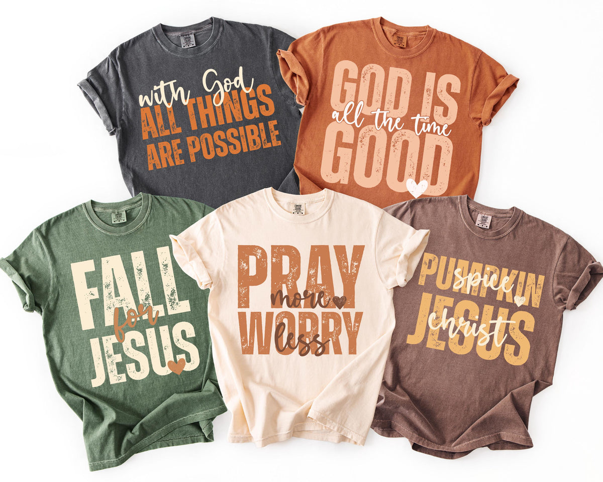 Christian Fall Quotes Comfort Colors® Shirt, Bible Verse Fall Long Sleeve, Religious Church Group Tees