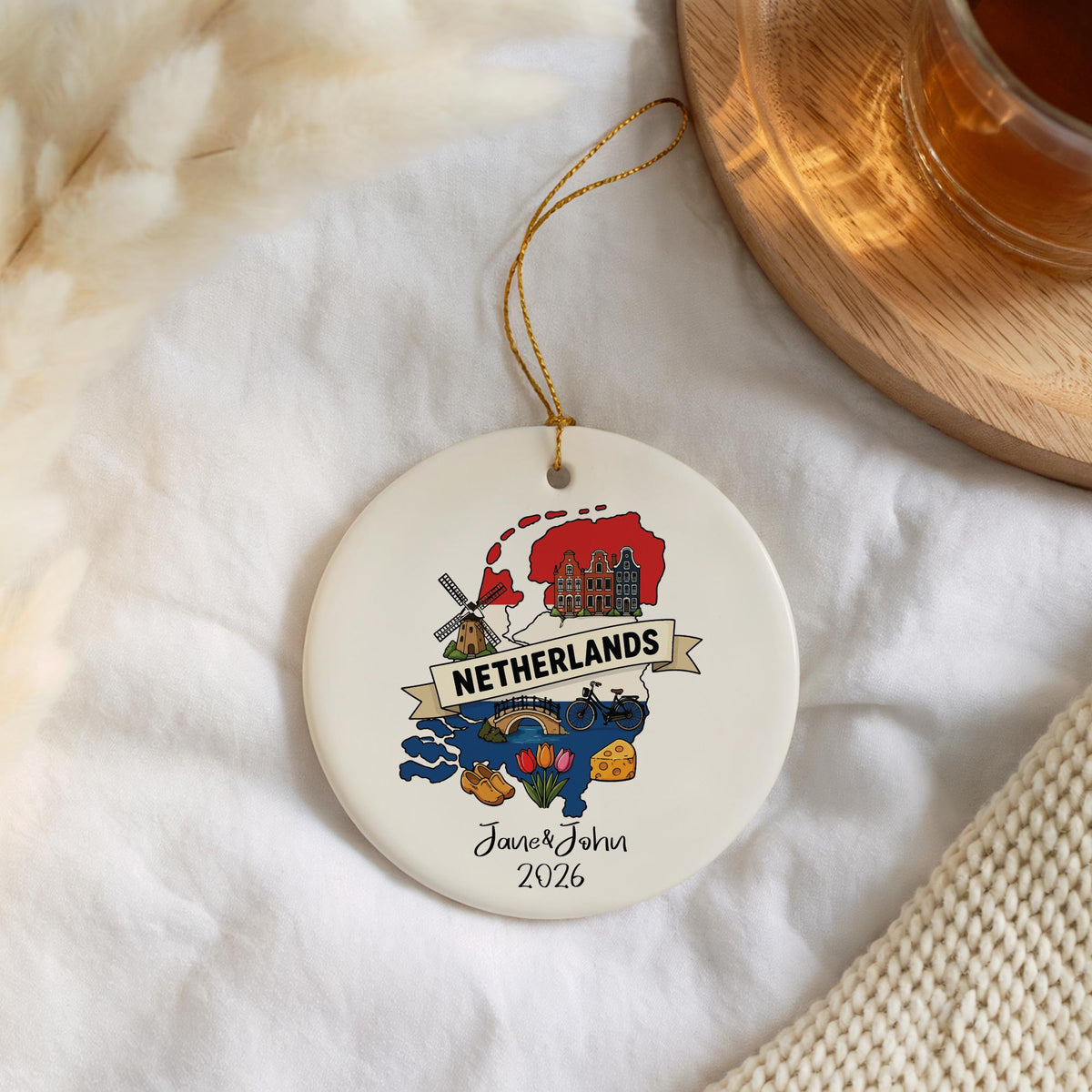 Personalized Italy Map Ceramic Ornament, Honeymoon Souvenir Keepsake (2026)