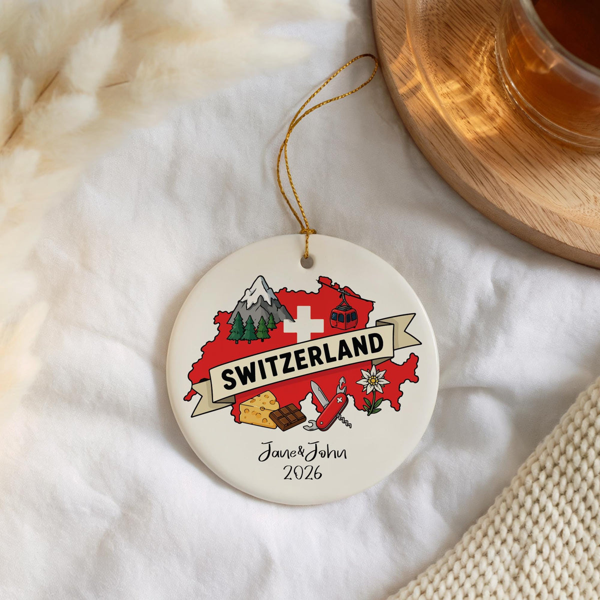 Personalized Italy Map Ceramic Ornament, Honeymoon Souvenir Keepsake (2026)