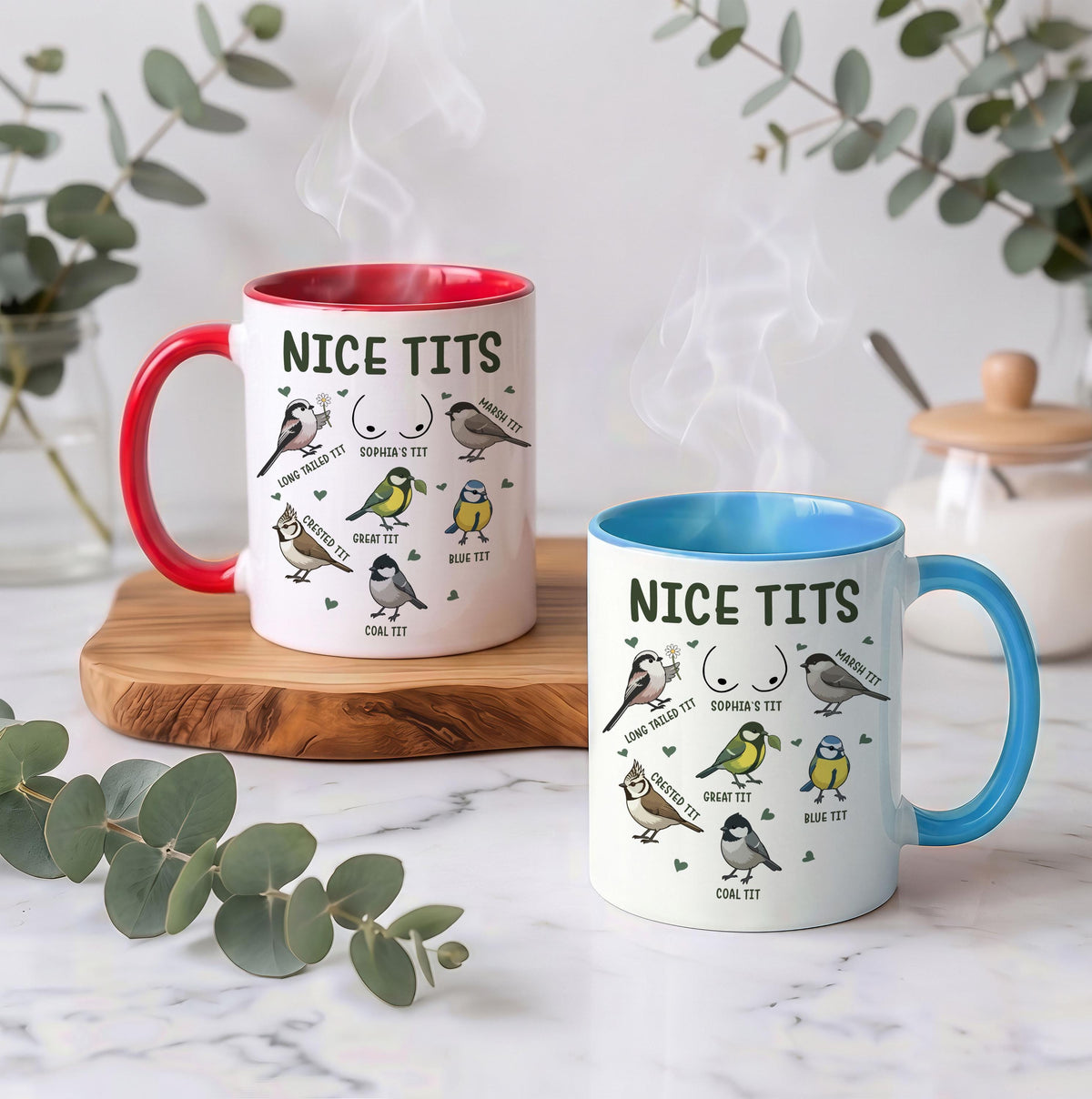 Personalized Bird Pun Coffee Mug, Humorous Ceramic Cup, Custom Gag Gift