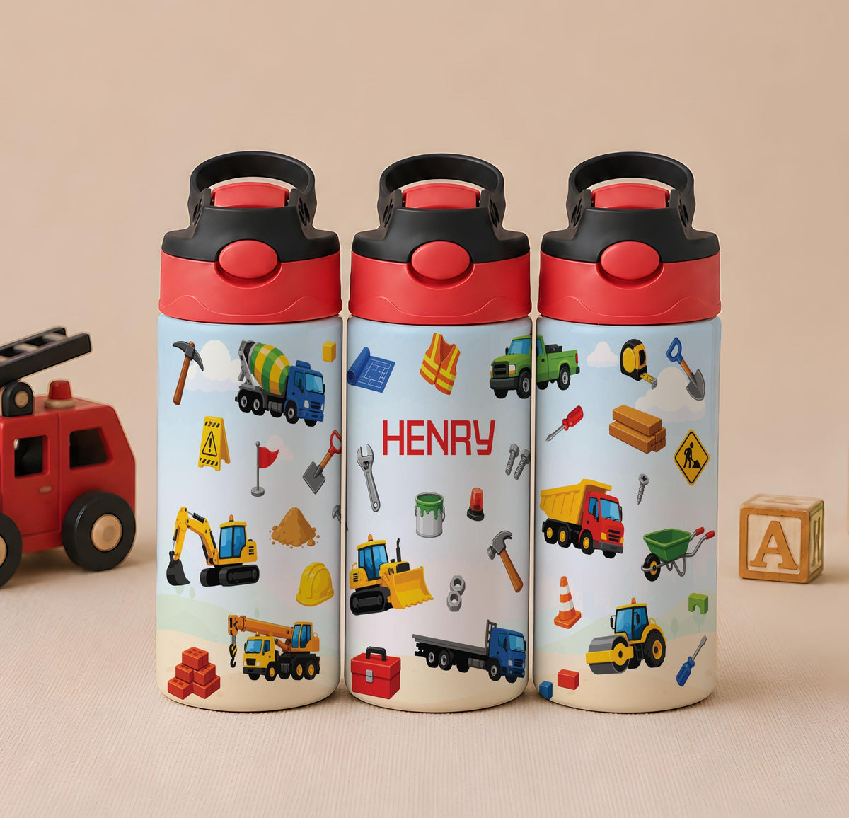 Personalized Kids Stainless Steel Tumbler, Custom Name, Dinosaur Mermaid Space Theme (12oz)